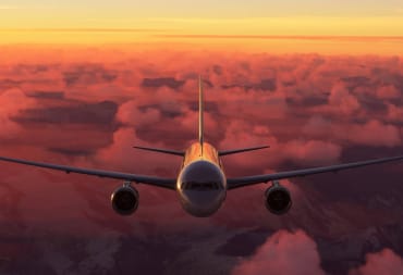Microsoft Flight Simulator Beoing 757 at Sunset