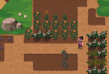 Roots of Pacha Farming Guide - Cover Image Player Character Standing in the Fields in Spring