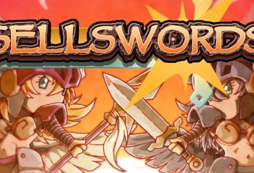 Sellswords Board Game Cover Art Showing Two Chibi-Style Valkeries Crossing Swords with the name of the game over their heads