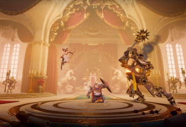 Zoya and Pontius battling a clockwork enemy together in Trine 5: A Clockwork Conspiracy