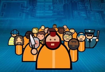 Prisoners and a guard assembled in artwork for the final Prison Architect update