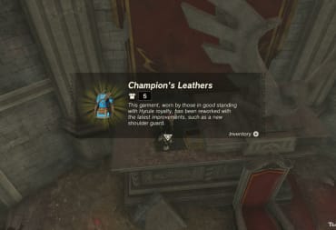 Link obtaining the Champion's Tunic in Tears of the Kingdom