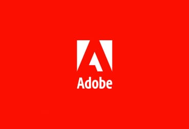 Image of Adobe Logo on a Red background