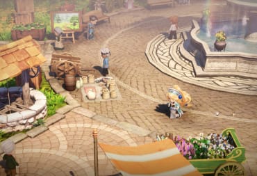 Marie running around a town square in Atelier Marie Remake