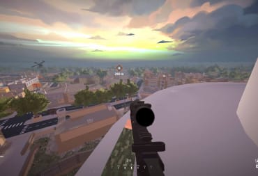 Image of looking down from the water tower on a battlebit remastered map
