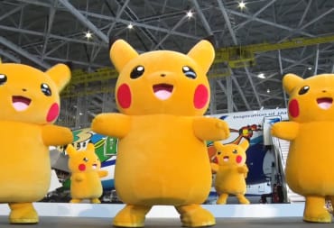 Dancing Pikachu in front of Pokemon Jet