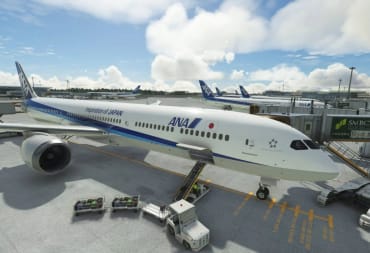 Microsoft Flight Simulator Boeing 787 in Tokyo Narita with ANA livery