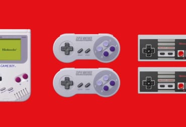 A Game Boy, two SNES controllers, and two NES controllers to represent the new games on Nintendo Switch Online