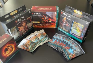 An image of MTG Tales of Middle-earth bundle of new products, including a pre-release set and more.