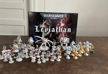 An image of the box contents, partially painted, of Warhammer 40K Leviathan