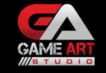 Game Art Studio Logo showing the letter G in red and the letter A in white, while Game is written in white and Art is written in Red. 