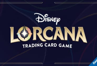 The logo for Disney Lorcana on an ornate leather cover background