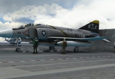 F-4J Phantom on the carrier, ready for take off in Microsoft Flight Simulator