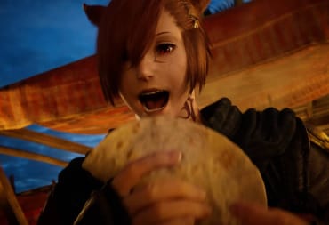 G'raha Tia Tia Eats a Taco in Final Fantasy XIV Dawntrail