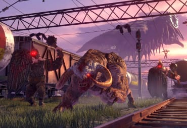 Three enemies in an alien-infested trainyard in Serious Sam: Siberian Mayhem, one of the games in the Xbox Game Pass July 2023 Wave 2 lineup