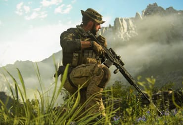 A soldier with a sniper rifle kneeling in a field in the Activision Blizzard game Call of Duty: Modern Warfare III, meant to represent the Microsoft Activision Blizzard merger