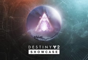 The logo for the Destiny 2 The Final Shape showcase, showing The Traveler with a mysterious kaleidoscopic triangle portal on it.