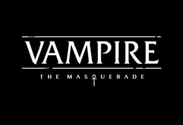 The logo for Vampire The Masquerade in white text on a black background. The iconic ankh can be seen below.