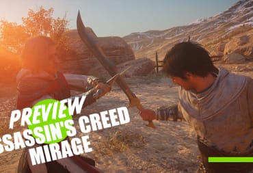 Assassin's Creed Mirage Preview Image showing Basim and Roshan Dueling against sunlight