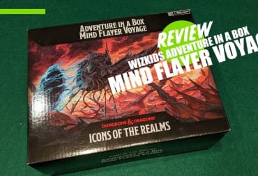 The box for Wizkids Adventure in a Box Mind Flayer Voyage with the TR overlay for a Review