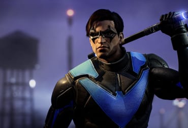 Nightwing shouldering an escrima stick and looking moody in Gotham Knights, one of the Xbox Game Pass September 2023 Wave 2 titles