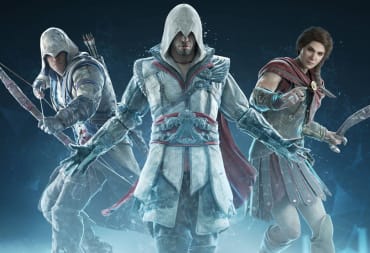 Key Art of Assassin's Creed Nexus VR Starring Ezio, Connor, and Cassandra