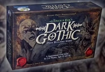 Dark Gothic cover art showing two gothic horror creatures with grimaces on their faces with the games title in between them