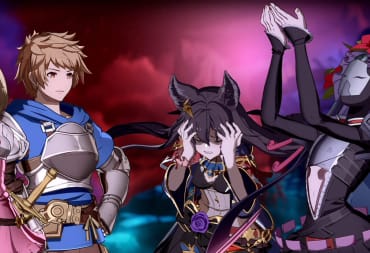Four of the characters in Granblue Fantasy Versus: Rising depicted in a cutscene