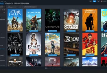 Image of a Steam Library With Top Completed Games out of over 1000
