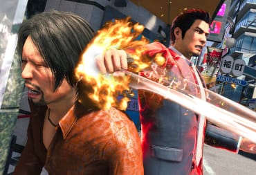Kazuma Kiryu punching an enemy in Like a Dragon: Gaiden, one of the Xbox Game Pass November Wave 1 games