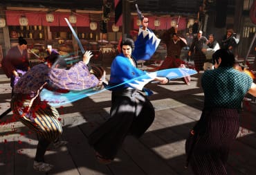 Sakamoto Ryoma battling multiple enemies in Like a Dragon: Ishin!, one of the Xbox Game Pass October 2023 Wave 1 titles