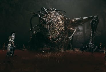 The massive Congregator of Flesh boss in his pit in Lords of the Fallen