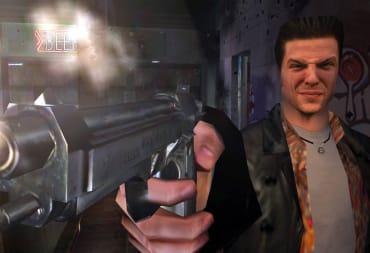 The classic squinting PS2-era Max Payne firing a gun into the camera, representing Remedy's upcoming Max Payne remakes