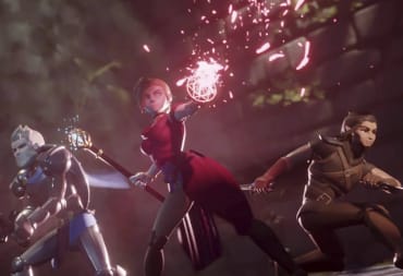 Three fantasy characters standing together and fighting enemies in Media Molecule's Dreams