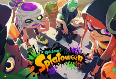 Creepy Inklings with spooky Halloween gear looking into the camera for the Splatoon 3 Splatoween event