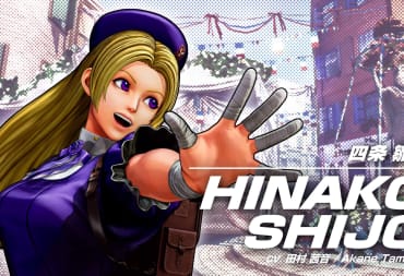 A freeze frame of the new The King of Fighters XV DLC character Hinako Shijo