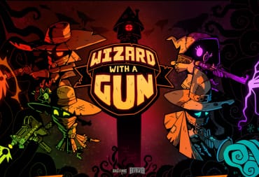 Wizard with a Gun Game Page - Cover Image Wizard with a Gun Key Art Shooting Magical Guns