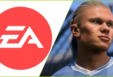 EA Logo alongside a player from EA Sports FC 24