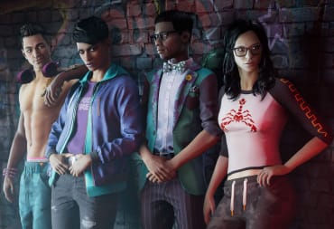 Four characters standing against a wall in Saints Row, a game released under the Embracer Group umbrella via THQ Nordic