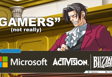 the "Gamers Lawsuit" against Microsoft's Acquisition of Activision Blizzard represented by Edgeworth from Ace Attorney