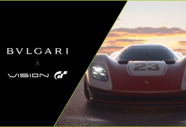 The Gran Turismo x Bulgari logo next to a picture of a car from Gran Turismo 7