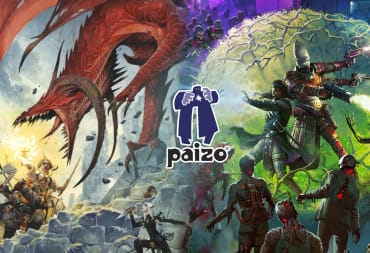 The logo for Paizo Inc, featuring character artwork from Pathfinder and Starfinder