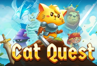 Artwork for the free Epic Games Store game Cat Quest, which shows an intrepid adventurer cat