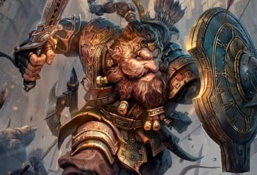 Artwork of a Dwarf warrior in armor from the 2024 Core Rulebook of Dungeons & Dragons