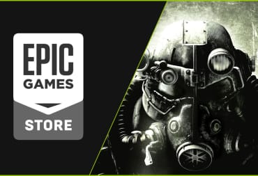 Fallout 3 art and Epic GAmes Store logo