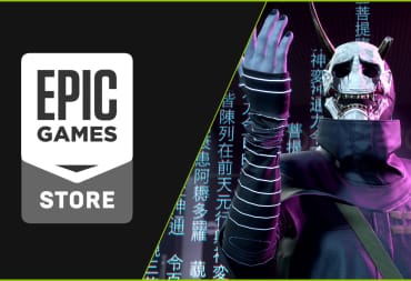 Ghostwire: Tokyo Screenshot and Epic Games Store Logo