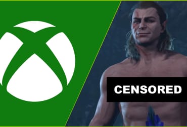 Baldur's Gate 3 Bare-chested Halsin Censored and Xbox Logo