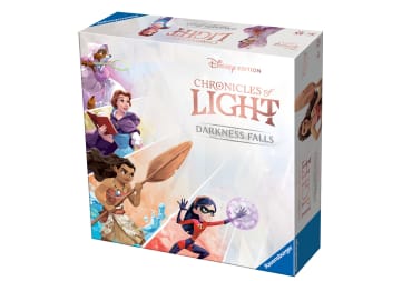 The box art for Chronicles of Light: Darkness Falls at an angle on a white background.