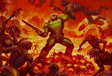 The Doomslayer can be seen attacking a ton of demons in the box art for DOOM (2016)