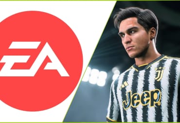 Electronic Arts Logo and a Juventus Player portrayed in EA Sports FC 2024